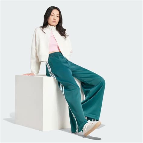 adidas Originals Women's Adicolor Satin Wide Leg Track Pants.